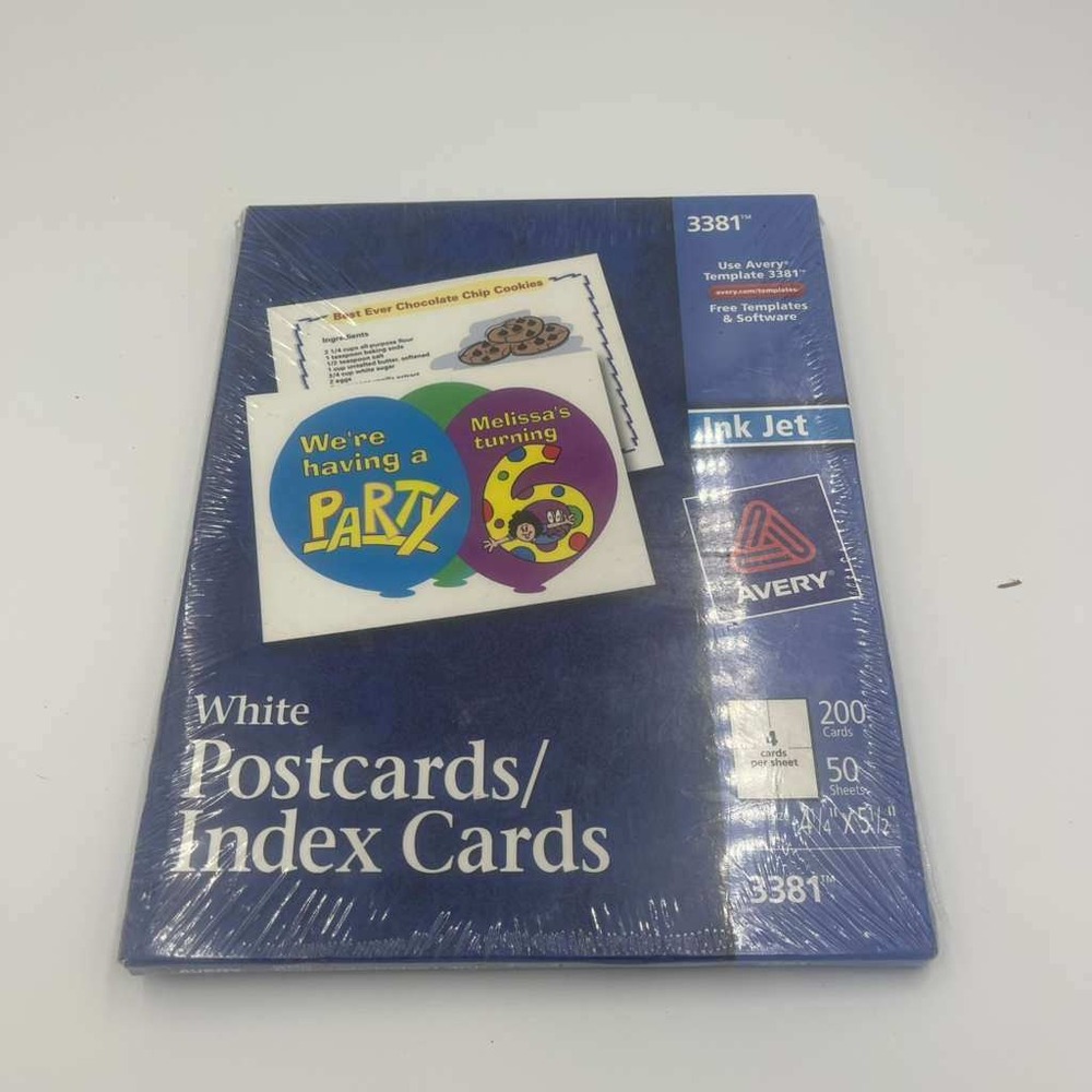 Avery 3381 White Postcards‎ Index Cards Ink Jet 200 Count New